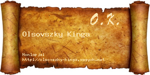 Olsovszky Kinga névjegykártya